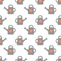 Seamless Pattern with Watering can. Garden background. flat illustration. vector