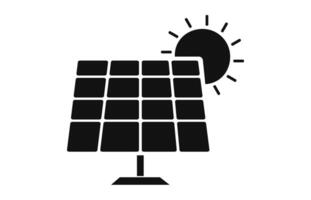 Eco-friendly solar panel icon set for energy projects, sustainability, and renewable resources. Solar panel modern icon Flat set in black and white color for Infographics, Web Pages, Mobile App 0 vector