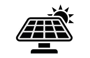 Eco-friendly solar panel icon set for energy projects, sustainability, and renewable resources. Solar panel modern icon Flat set in black and white color for Infographics, Web Pages, Mobile App3 vector