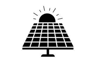 Eco-friendly solar panel icon set for energy projects, sustainability, and renewable resources. Solar panel modern icon Flat set in black and white color for Infographics, Web Pages, Mobile App7 vector