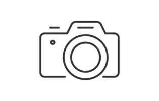 Minimalist Camera Icon with Editable Stroke on White Background vector