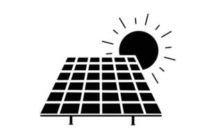 Eco-friendly solar panel icon set for energy projects, sustainability, and renewable resources. Solar panel modern icon Flat set in black and white color for Infographics, Web Pages, Mobile App2 vector