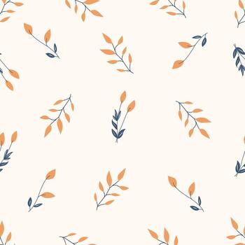 A pattern with leaves and branches on a white background vector