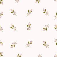 A floral pattern with leaves and flowers Seamless floral pattern. Motives are scattered randomly. Flower pattern background. cute pattern. vector