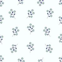 A pattern with blue flowers on a white background vector