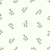 A pattern with green leaves on a white background vector