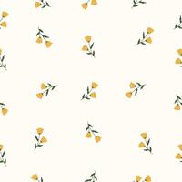 A pattern with yellow flowers on a white background vector