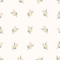 Floral pattern with small flowers on a white background vector