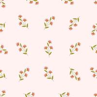 A pattern with flowers on a pink background Seamless floral pattern. Motives are scattered randomly. Flower pattern background. cute pattern. vector
