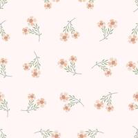 A pattern with pink flowers on a light background vector