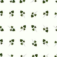 A pa ttern with green leaves on a white background Seamless floral pattern. Motives are scattered randomly. Flower pattern background. cute pattern. vector