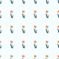 A pattern with orange flowers on a white background vector