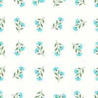 A p attern with blue flowers and leaves Seamless floral pattern. Motives are scattered randomly. Flower pattern background. cute pattern. vector