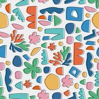 A colorful pattern with shapes and flowers vector