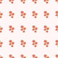Poppy flowers on a white background Seamless floral pattern. Motives are scattered randomly. Flower pattern background. cute pattern. vector