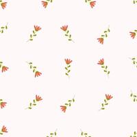 A pattern with pink flowers and leaves on a white background vector