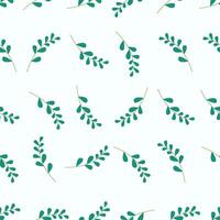 A green leaf pattern on a white background vector
