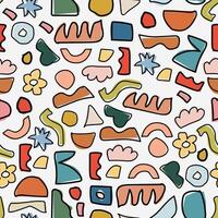 A colorful abstract pattern with shapes and flowers vector