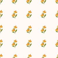 A pattern with orange flowers on it Seamless floral pattern. Motives are scattered randomly. Flower pattern background. cute pattern. vector