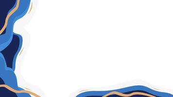 Blue and gold abstract background with a white space vector