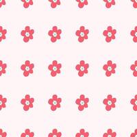 A pink and white flower pattern with small flowers vector