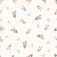 Seamless pink floral pattern. Idea for fabric, tablecloth pattern, wrapping paper, gift paper. Print ditsy. Motives are scattered randomly. Flower pattern background. cute pattern. vector