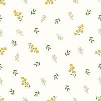 Seamless green floral pattern. Idea for fabric, tablecloth pattern, wrapping paper, gift paper. Print ditsy. Motives are scattered randomly. Flower pattern background. cute pattern. vector