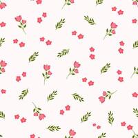 Seamless soft pink floral pattern. Idea for fabric, tablecloth pattern, wrapping paper, gift paper. Print ditsy. Motives are scattered randomly. Flower pattern background. cute pattern. vector