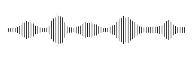 Radio Wave icon with editable stroke. Monochrome simple sound wavy background. Music player bar. Record interface. Equalizer with soundwave line used for mobile vector