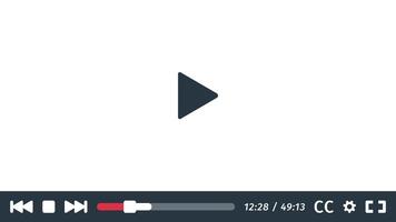 Player interface template. Screen frame. Film playback Mockup ui. Media device. White theme. vector