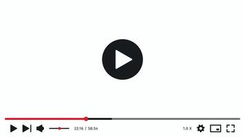 Multimedia player screen template. Display frame. Mockup playback window. Online broadcasting. Social media concept. Media ui interface in white theme. vector