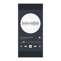 Music player Display dark Theme Platform Sample. Screen template. UI. UX. User interface user experience. Application for phone. Song podcast device app. Playback Dark black theme. vector