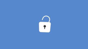 Toggle lock to unlock web screen. Switch button padlock. Animated footage looping on transparent background 4k video