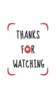 Text Illustration. Lettering of Thanks For Watching. Template for Web or Film Product. Objects Isolated on White Background. 4k Animated Footage Looping in Vertical video