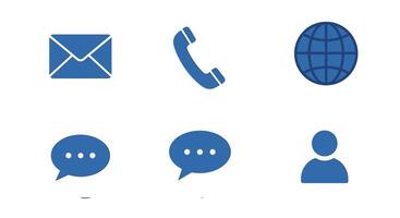 Contact icons set for digital interface vector