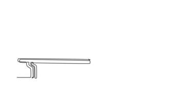 Self drawing animation of single line draw fit male gymnast performing handstand on parallel bars in professional gym. Doing calisthenics core stability exercise. Continuous line. Full length animated video