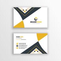 Unique business card template with yellow and black colors vector