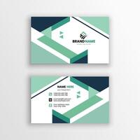 a business card with a green and white design vector