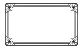 a black and white drawing of a frame. vector