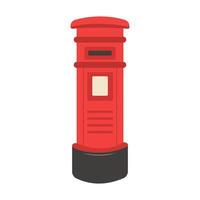 Standing mailbox. retro London red Post Box. illustration isolated on white background vector