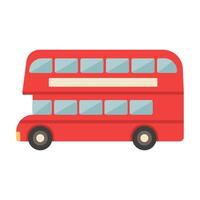English red double-decker bus. illustration isolated on white background vector
