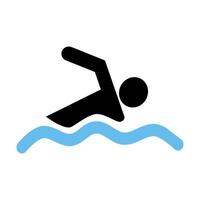 Swimming icon on white background. vector
