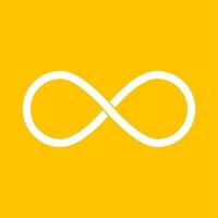Infinity icon on yellow background. vector