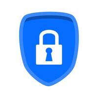 Shield and lock security on white background. vector