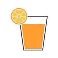 Glass of orange juice on white background. vector