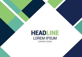 headline design with green and blue squares vector