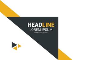 headline design with yellow and black triangles vector