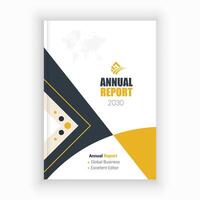 a report book with yellow and black design vector