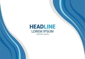 abstract blue wave background with text vector