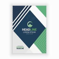 a design of brochure template with a green and blue design vector